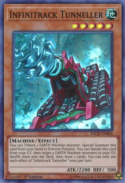 Infinitrack Tunneller INCH-EN006 Yu-Gi-Oh card from The Infinity Chasers