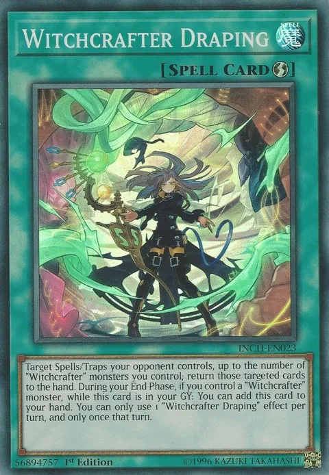Witchcrafter Draping INCH-EN023 Yu-Gi-Oh card from The Infinity Chasers
