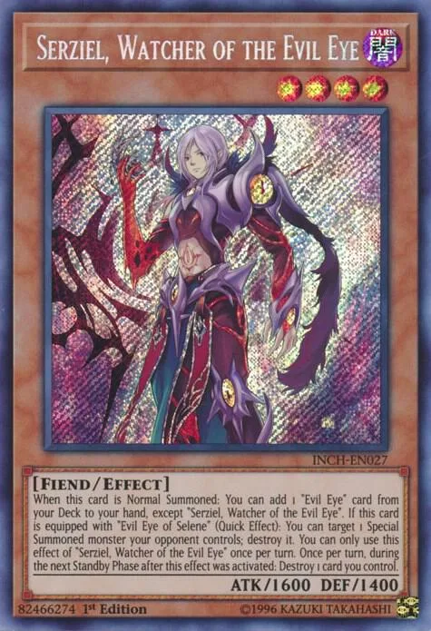 Serziel, Watcher of the Evil Eye INCH-EN027 Yu-Gi-Oh card from The Infinity Chasers