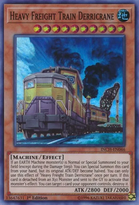 Heavy Freight Train Derricrane INCH-EN046 Yu-Gi-Oh card from The Infinity Chasers
