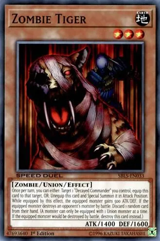 Zombie Tiger SBLS-EN033 Yu-Gi-Oh card from Speed Duel: Arena of Lost Souls