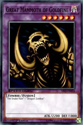 Great Mammoth of Goldfine SBLS-EN034 Yu-Gi-Oh card from Speed Duel: Arena of Lost Souls