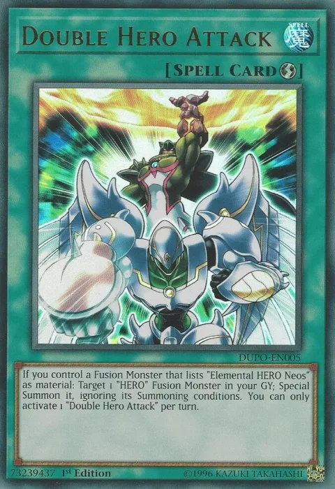 Double Hero Attack DUPO-EN005 1st Edition Yu-Gi-Oh card from Duel Power