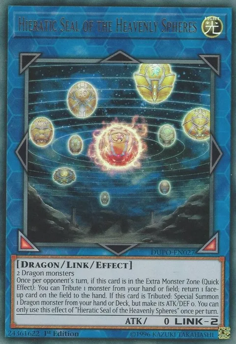 Hieratic Seal of the Heavenly Spheres DUPO-EN027 1st Edition Yu-Gi-Oh card from Duel Power