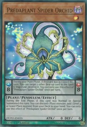 Predaplant Spider Orchid DUPO-EN035 Unlimited Yu-Gi-Oh card from Duel Power