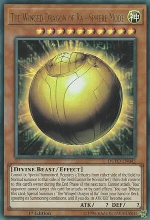 The Winged Dragon of Ra - Sphere Mode DUPO-EN045 1st Edition Yu-Gi-Oh card from Duel Power