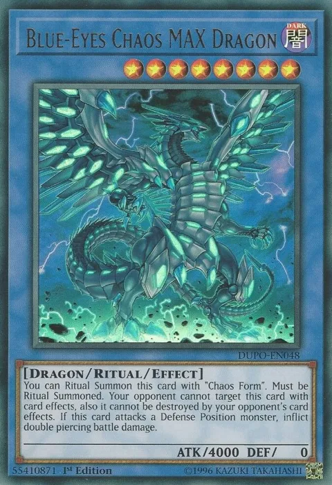 Blue-Eyes Chaos MAX Dragon DUPO-EN048 1st Edition Yu-Gi-Oh card from Duel Power