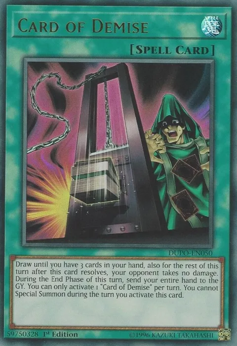 Card of Demise DUPO-EN050 Unlimited Yu-Gi-Oh card from Duel Power