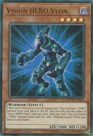 Vision HERO Vyon DUPO-EN053 Unlimited Yu-Gi-Oh card from Duel Power