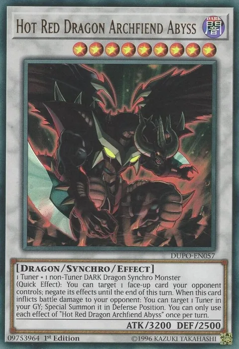 Hot Red Dragon Archfiend Abyss DUPO-EN057 1st Edition Yu-Gi-Oh card from Duel Power