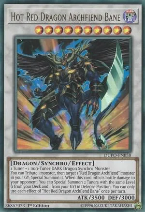 Hot Red Dragon Archfiend Bane DUPO-EN058 Unlimited Yu-Gi-Oh card from Duel Power
