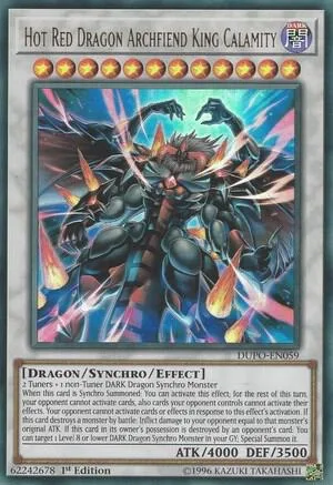 Hot Red Dragon Archfiend King Calamity DUPO-EN059 1st Edition Yu-Gi-Oh card from Duel Power