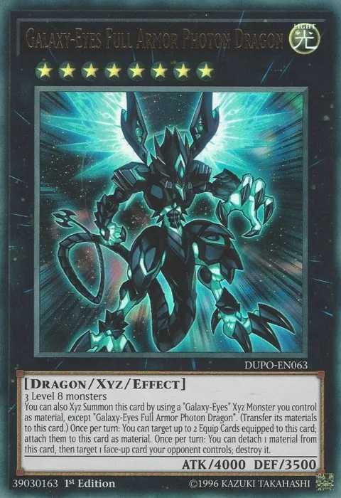 Galaxy-Eyes Full Armor Photon Dragon DUPO-EN063 1st Edition Yu-Gi-Oh card from Duel Power