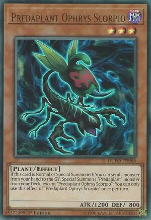 Predaplant Ophrys Scorpio DUPO-EN066 1st Edition Yu-Gi-Oh card from Duel Power