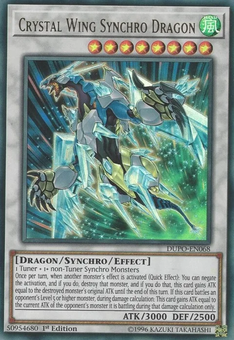 Crystal Wing Synchro Dragon DUPO-EN068 1st Edition Yu-Gi-Oh card from Duel Power