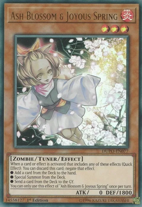 Ash Blossom & Joyous Spring DUPO-EN077 1st Edition Yu-Gi-Oh card from Duel Power