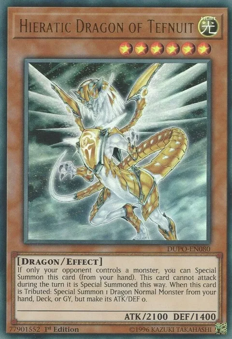 Hieratic Dragon of Tefnuit DUPO-EN080 Unlimited Yu-Gi-Oh card from Duel Power