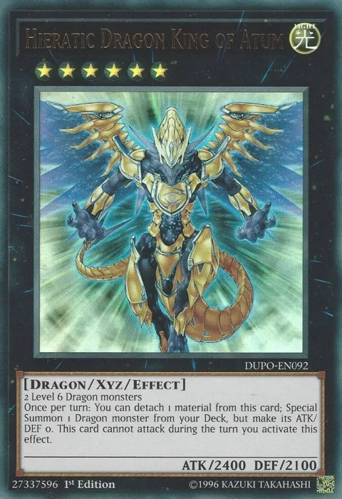 Hieratic Dragon King of Atum DUPO-EN092 Unlimited Yu-Gi-Oh card from Duel Power