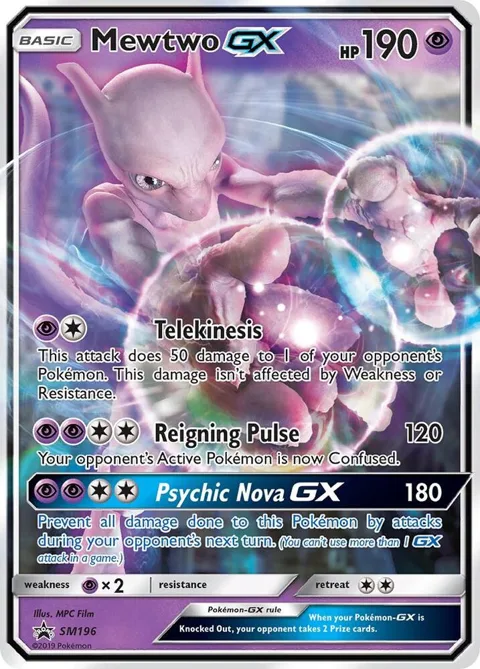 Mewtwo GX #SM196 Holofoil Pokémon card from SM Promos