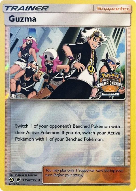 Guzma - 115a/147 Regional Championships #115a/147 Reverse Holofoil Pokémon card from League & Championship Cards