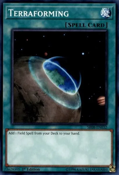 Terraforming SR08-EN032 Yu-Gi-Oh card from Structure Deck: Order of the Spellcasters