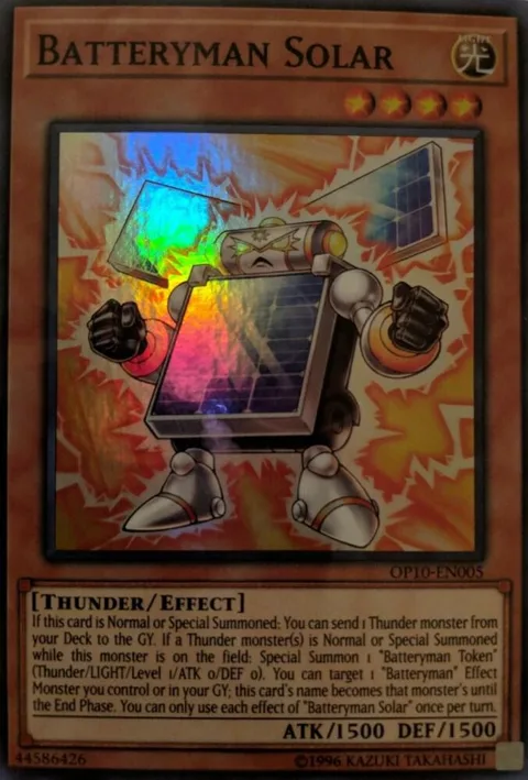 Batteryman Solar OP10-EN005 Yu-Gi-Oh card from OTS Tournament Pack 10