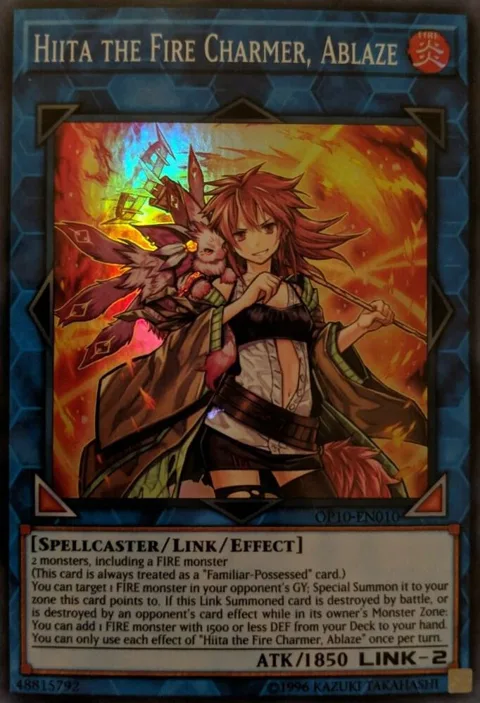 Hiita the Fire Charmer, Ablaze OP10-EN010 Yu-Gi-Oh card from OTS Tournament Pack 10