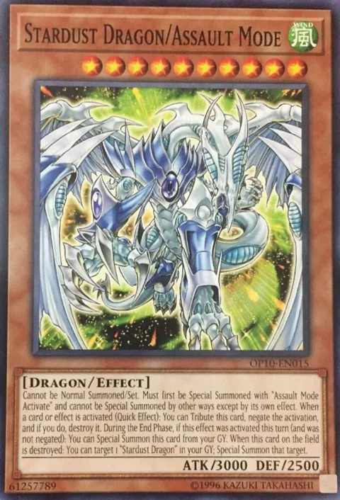 Stardust Dragon/Assault Mode OP10-EN015 Yu-Gi-Oh card from OTS Tournament Pack 10