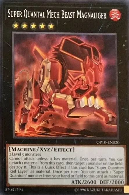 Super Quantal Mech Beast Magnaliger OP10-EN020 Yu-Gi-Oh card from OTS Tournament Pack 10