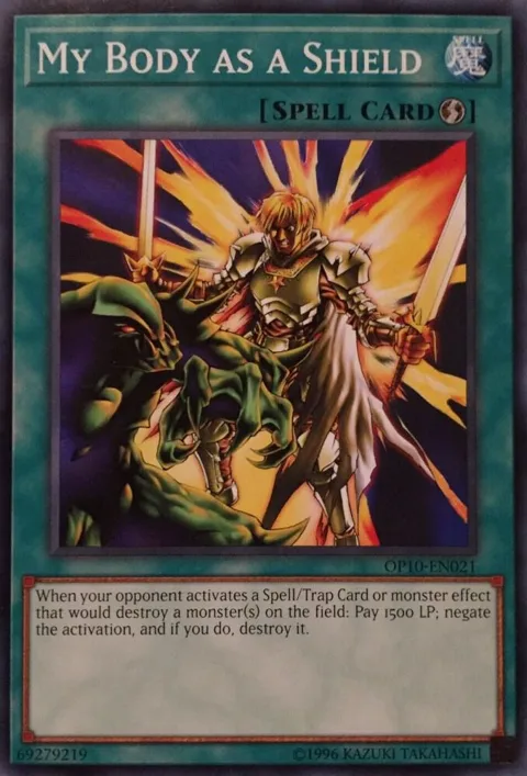 My Body as a Shield OP10-EN021 Yu-Gi-Oh card from OTS Tournament Pack 10