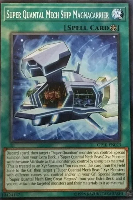 Super Quantal Mech Ship Magnacarrier OP10-EN023 Yu-Gi-Oh card from OTS Tournament Pack 10