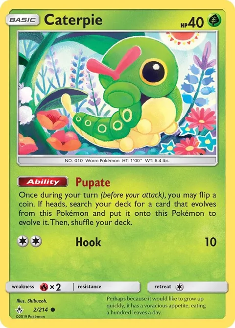 Caterpie #2/214 Pokémon card from SM - Unbroken Bonds