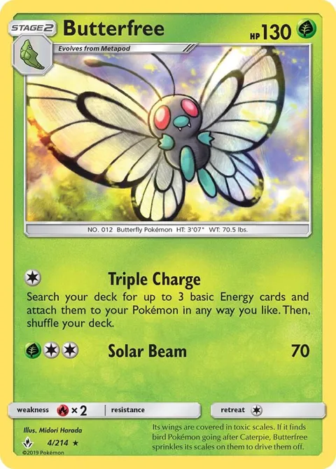 Butterfree #4/214 Pokémon card from SM - Unbroken Bonds