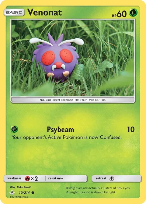 Venonat 10 #10/214 Pokémon card from SM - Unbroken Bonds