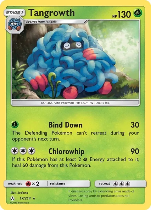 Tangrowth #17/214 Reverse Holofoil Pokémon card from SM - Unbroken Bonds