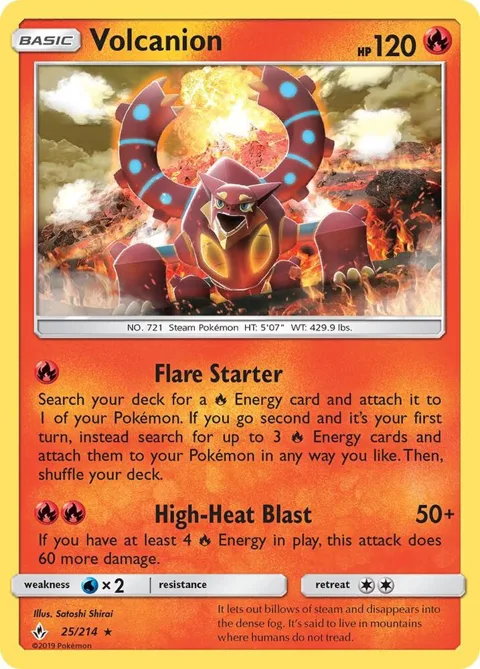 Volcanion #25/214 Reverse Holofoil Pokémon card from SM - Unbroken Bonds