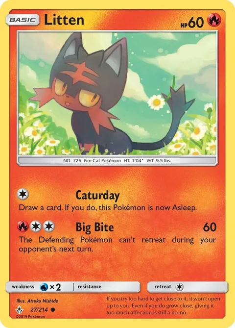 Litten 27 #27/214 Reverse Holofoil Pokémon card from SM - Unbroken Bonds