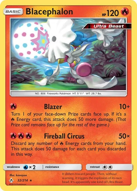 Blacephalon #32/214 Reverse Holofoil Pokémon card from SM - Unbroken Bonds