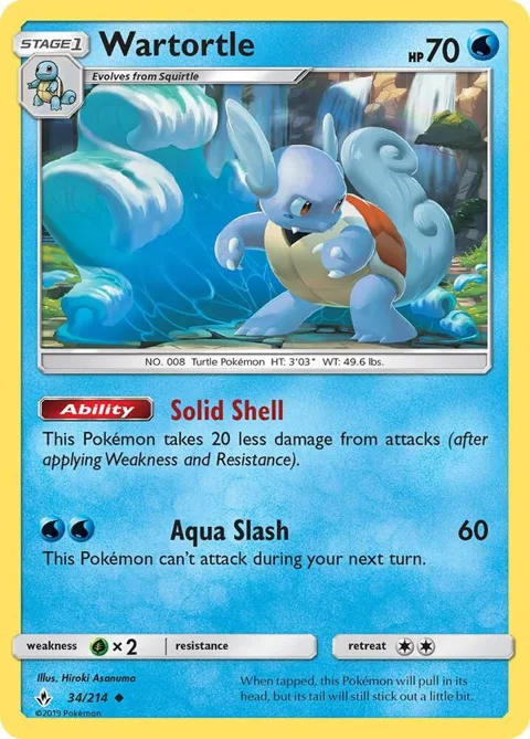 Wartortle #34/214 Pokémon card from SM - Unbroken Bonds