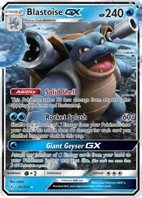Blastoise GX #35/214 Holofoil Pokémon card from SM - Unbroken Bonds