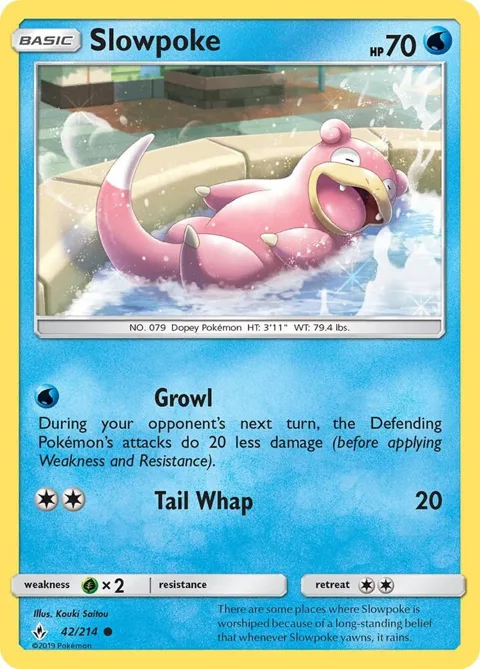 Slowpoke #42/214 Pokémon card from SM - Unbroken Bonds
