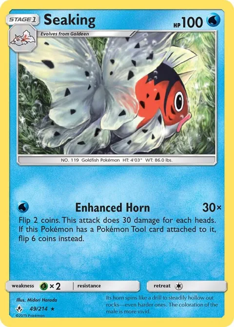 Seaking #49/214 Pokémon card from SM - Unbroken Bonds