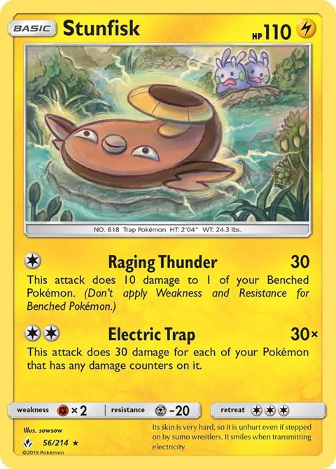 Stunfisk #56/214 Pokémon card from SM - Unbroken Bonds