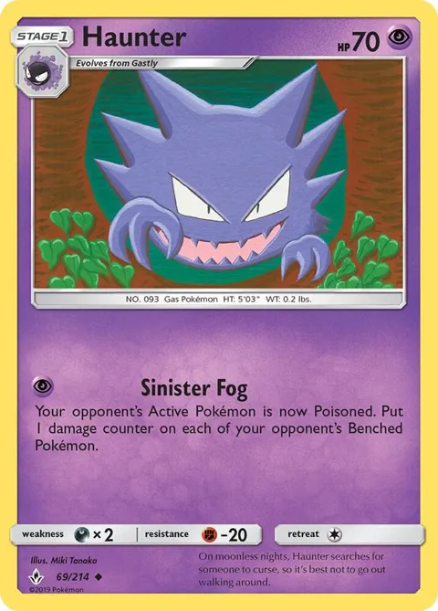 Haunter #69/214 Reverse Holofoil Pokémon card from SM - Unbroken Bonds