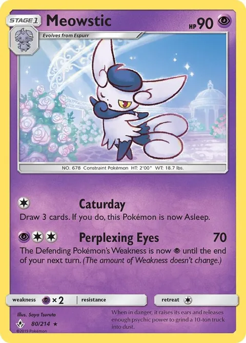 Meowstic #80/214 Reverse Holofoil Pokémon card from SM - Unbroken Bonds