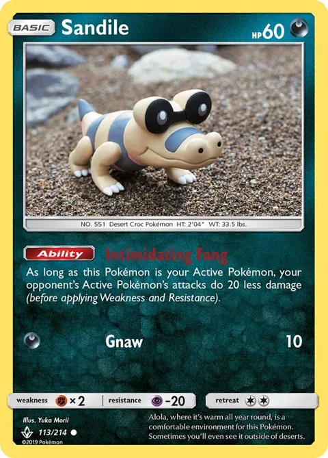 Sandile 113 #113/214 Pokémon card from SM - Unbroken Bonds