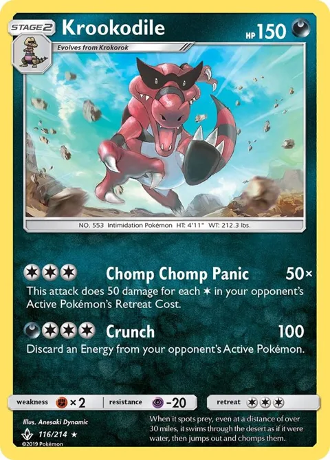 Krookodile #116/214 Reverse Holofoil Pokémon card from SM - Unbroken Bonds