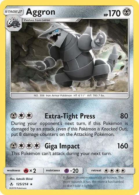 Aggron #125/214 Pokémon card from SM - Unbroken Bonds