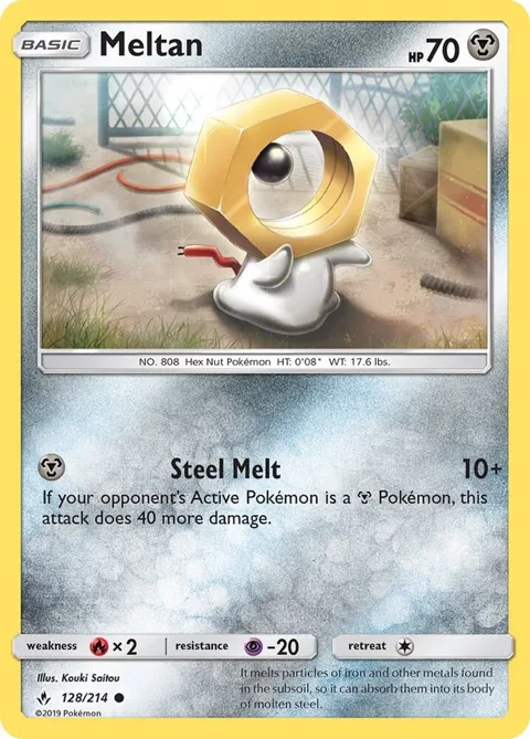 Meltan #128/214 Pokémon card from SM - Unbroken Bonds