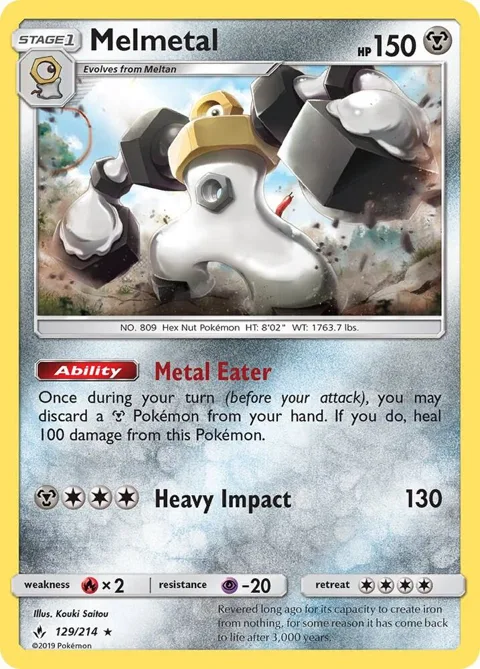 Melmetal #129/214 Holofoil Pokémon card from SM - Unbroken Bonds